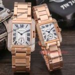Replica Cartier Tank Watch Prices - Cartier Tank MC Rose Gold Diamond Watches 